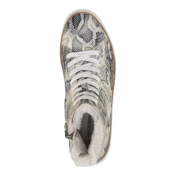 ❤️💗❤️ Johnston & Murphy CALLIE High Top Snake Print Leather Faux Fur Lined - Picture 4 of 9